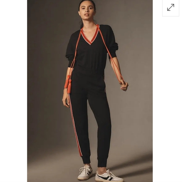 Sandays Eleanor V-neck Jumpsuit Sz M Black - Picture 2 of 16